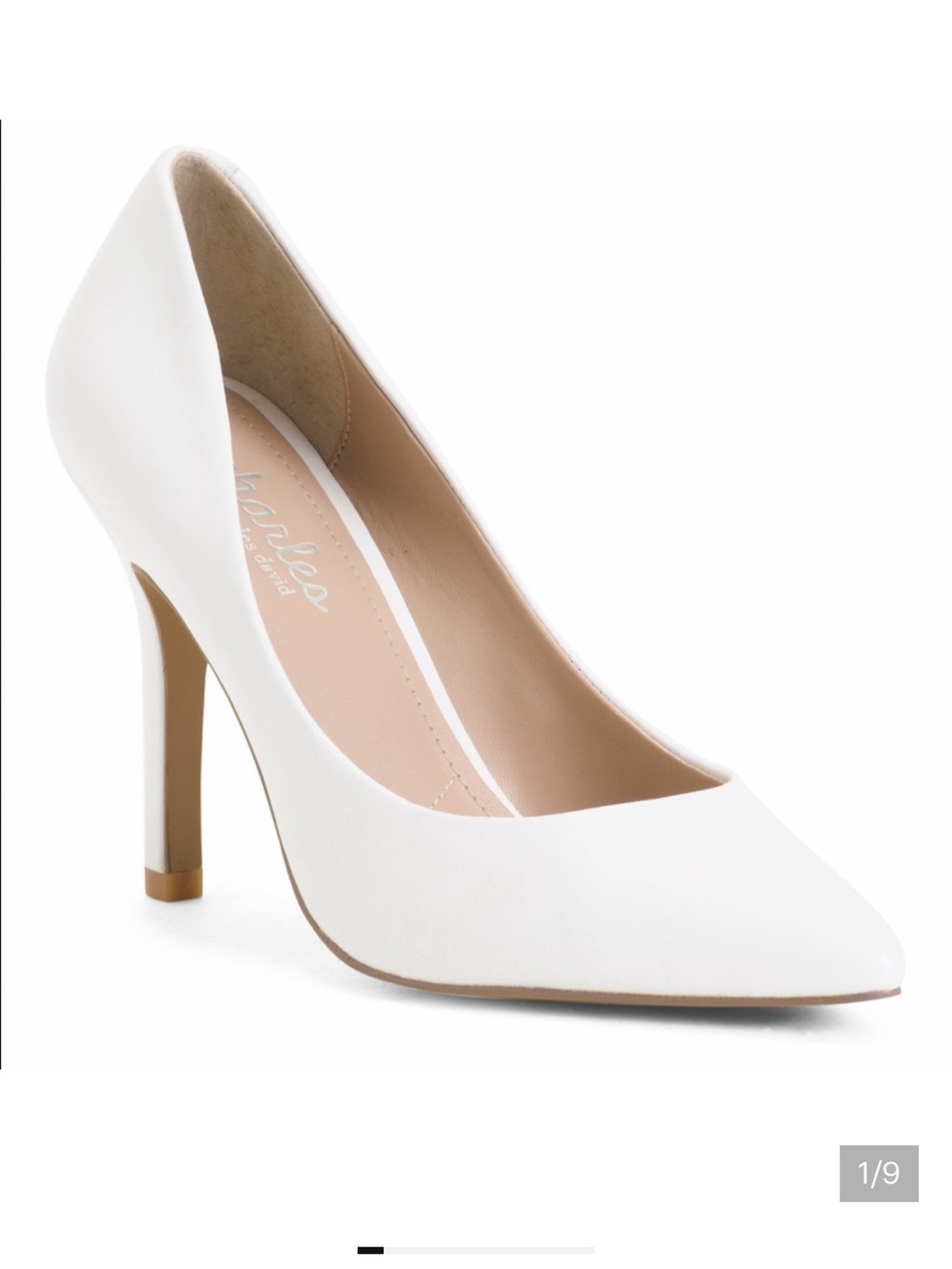Charles David White Pointed-Toe Stiletto Pump